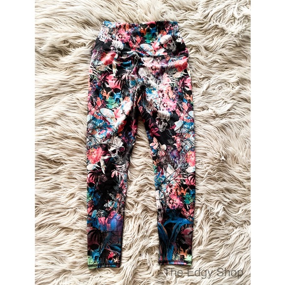 Evolution and Creation | Skull Floral Geometric Crop / Capri Leggings - Picture 2 of 5